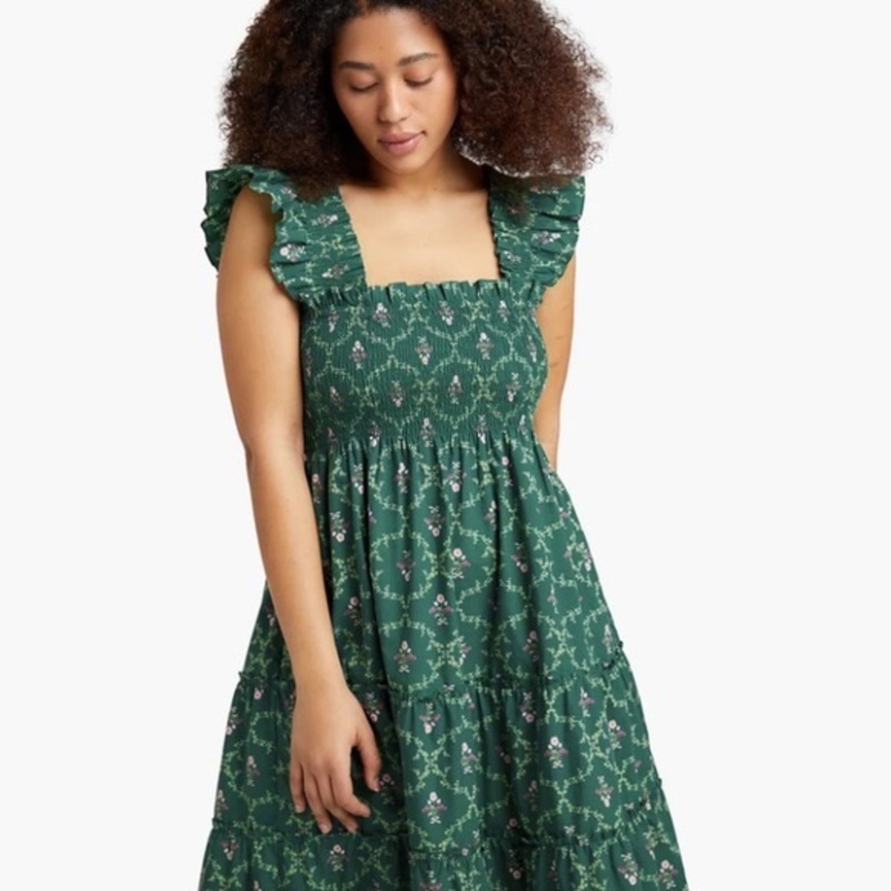Hill House Nap Dress - Emerald Green Floral